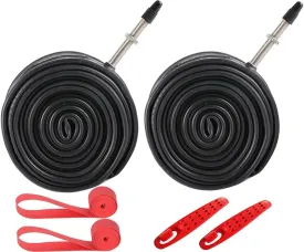 2-Pack 29x1.9/1.95/2.0/2.125/2.3 Bike Inner Tubes Presta Valve 48MM Plus 2 Bike Tire Strips 29" Bicycle Tubes Compatible with 29x1.9 29x1.95 29x2.0 29x2.125 29er Bike Tire Tubes
