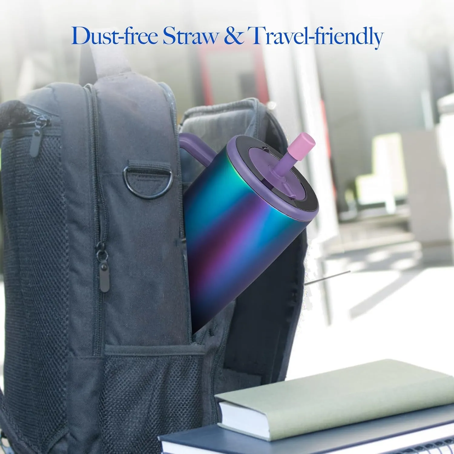 2 Pack Magnetic Straw Caps Compatible with BrMate All Era and Resa Tumblers, Silicone Straw Caps Toppers Compatible with Brumate Accessories, Covers Protectors BPA Free (Purple)