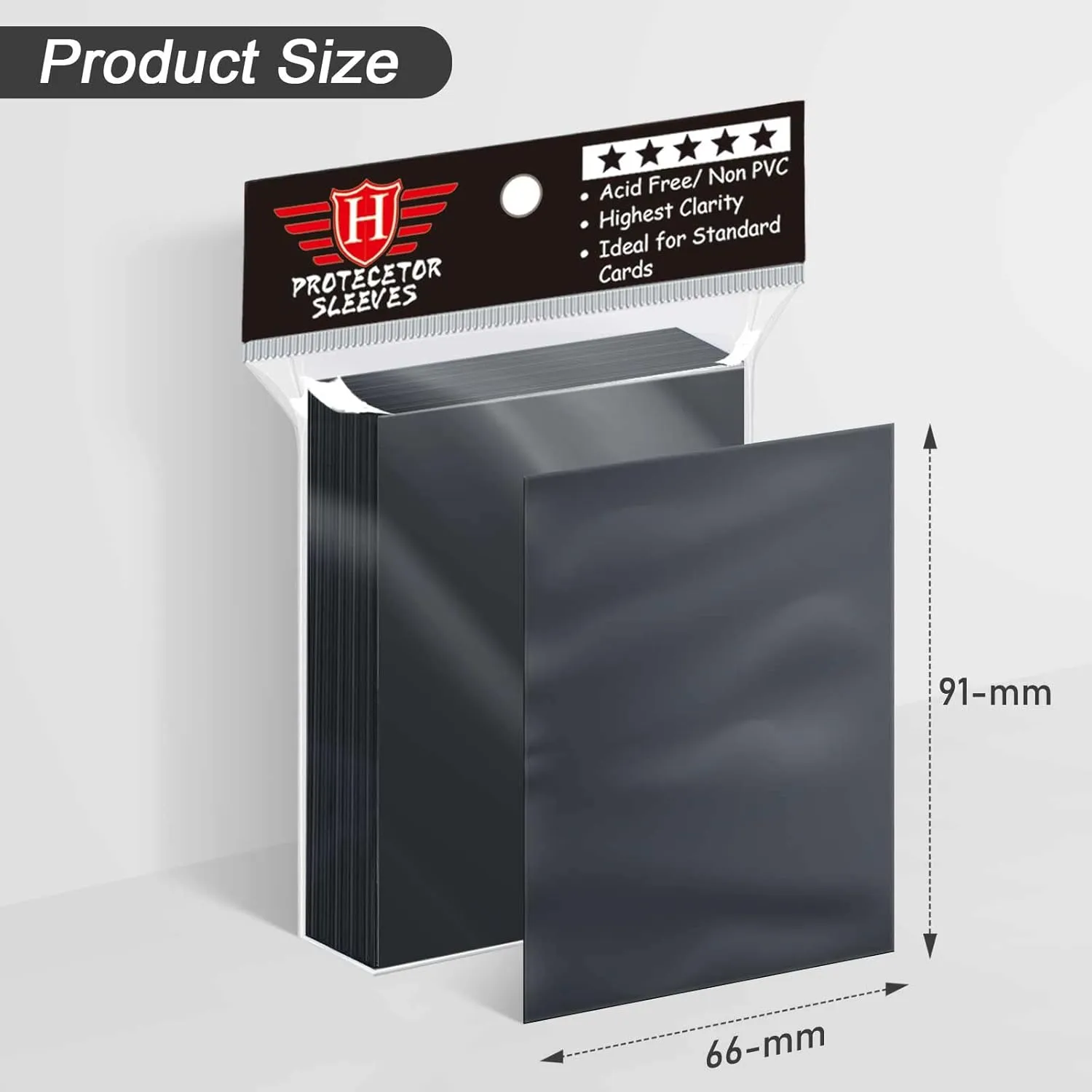 500 Pcs Black Card Sleeves Toploaders for Trading Card, Soft Penny Card Sleeves Card Protectors Plastic Card Holders Fit for MTG, Baseball Card, Sports Cards, Game Card Standard Cards