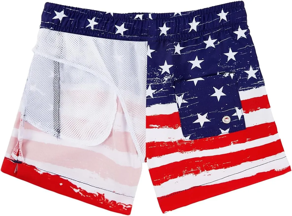 American Trends Boys Swim Trunks Toddler Swim Shorts Bathing Suit Kids Swimsuit Youth Swimwear