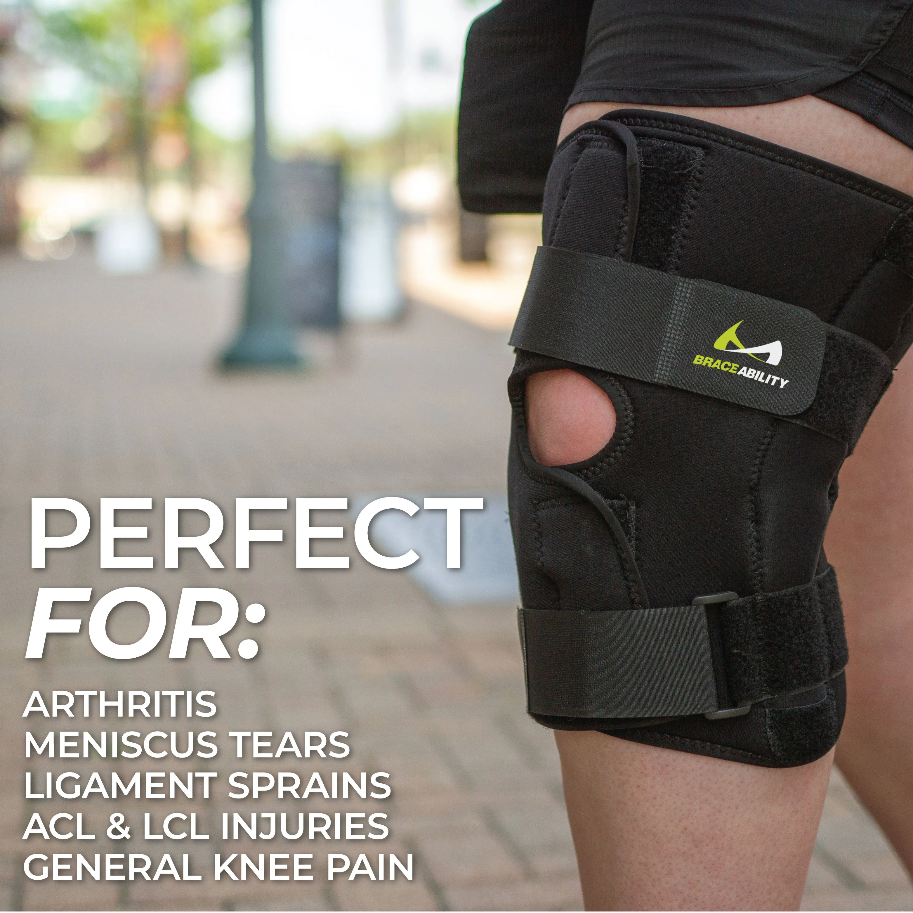 Bariatric Plus Size Hinged Knee Brace | Wraparound Meniscus & Joint Support with Stability Straps