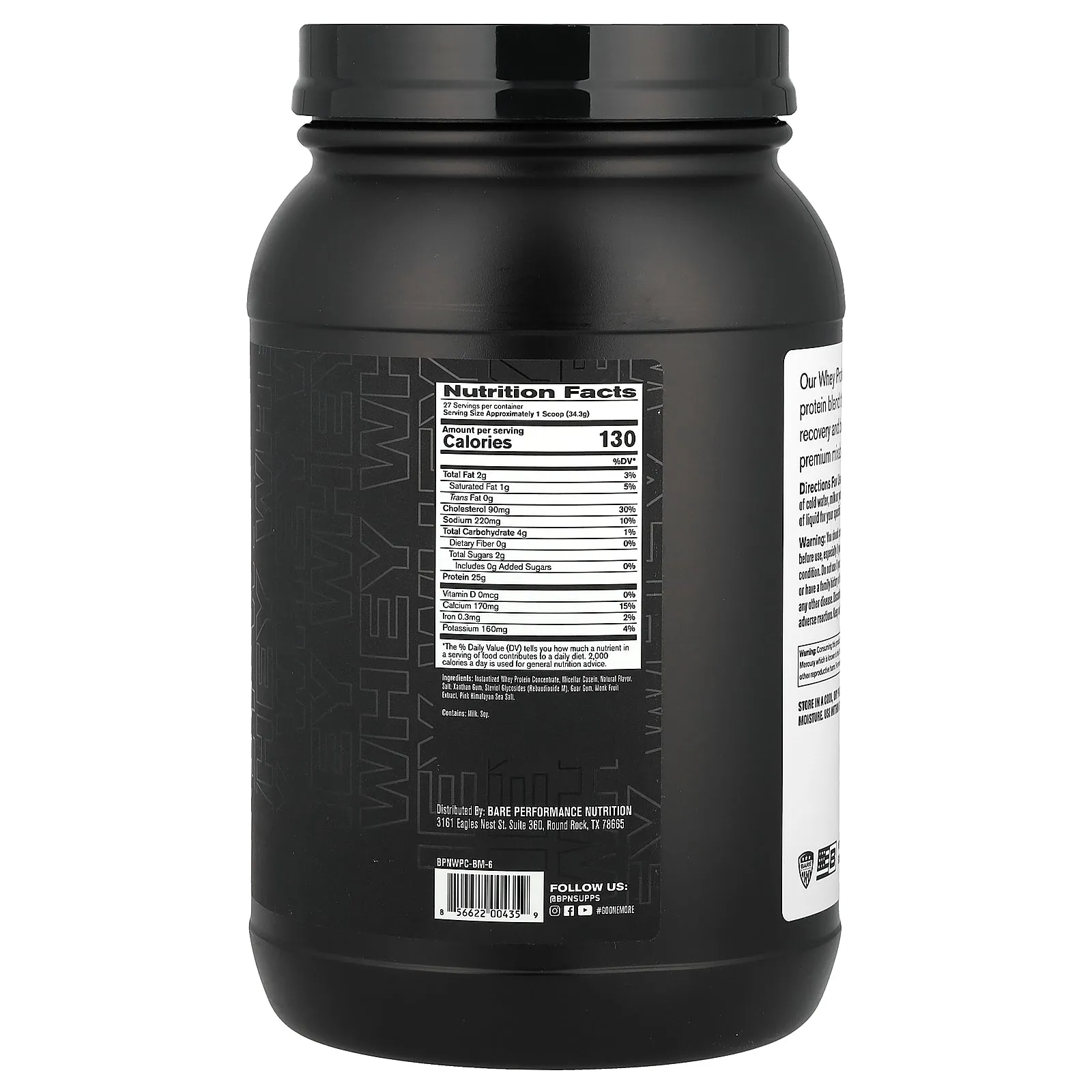 BPN, Whey Protein Powder, Blueberry Muffin, 2 lbs 0.7 oz (926 g)