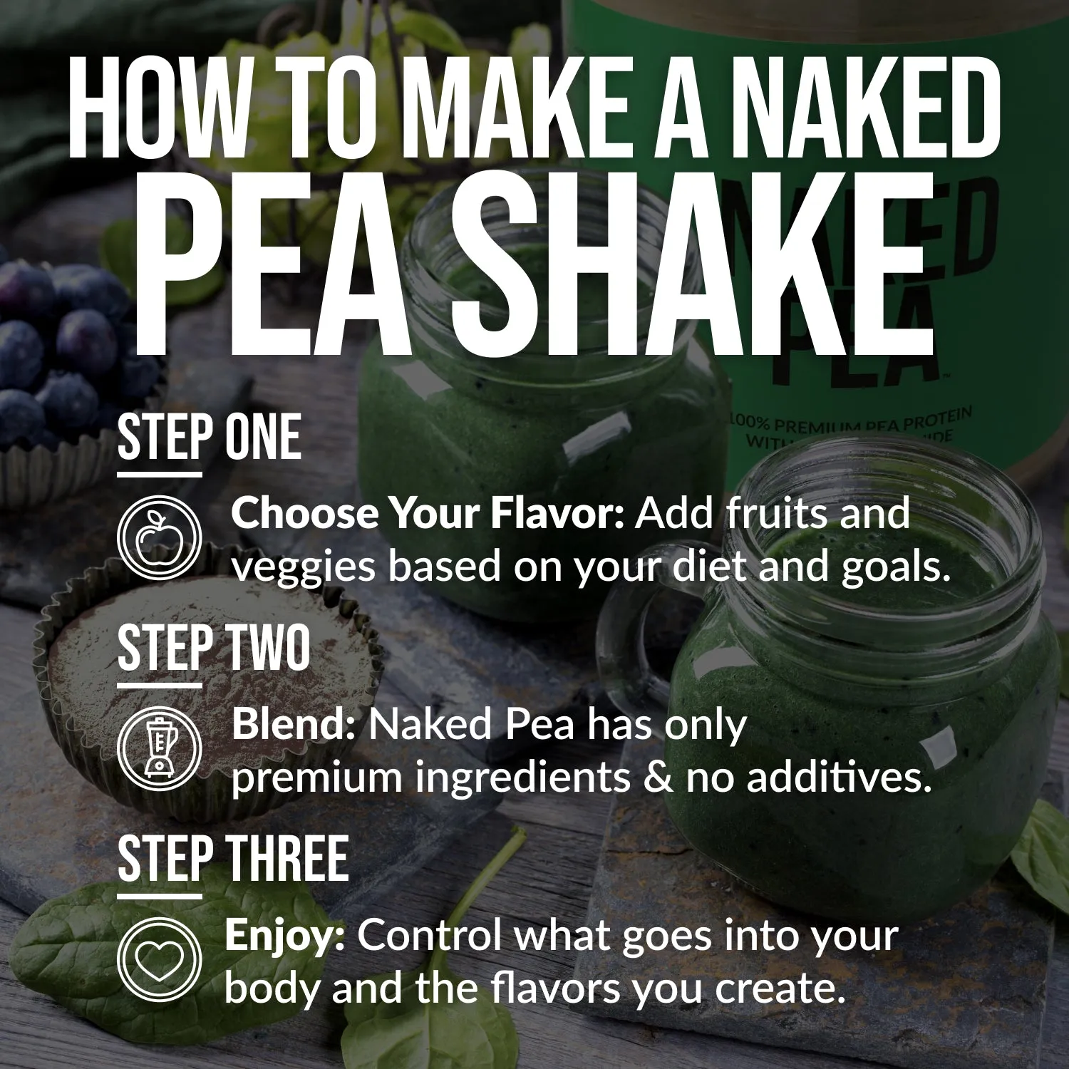 Chocolate Peanut Butter Pea Protein Powder | Naked Pea - 2LB