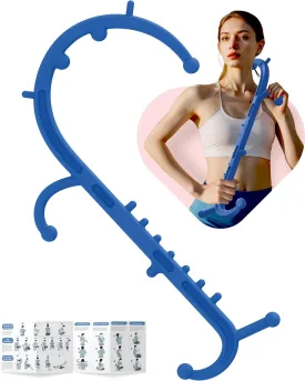 Cubetoou Back and Neck Massager for Pain Relief Deep Tissue, Upgraded Full Body Trigger Point Cane Massage Tools, Massage Stick Pressure Point Hook, Muscle Knot Remover Tool (Blue)
