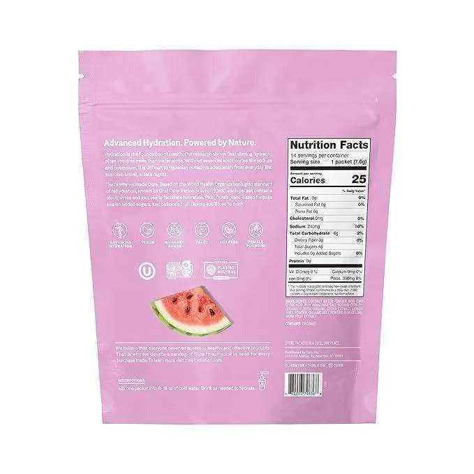 Cure Hydrating Electrolyte Drink Mix - Watermelon