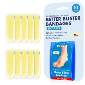 Dr. Frederick's Original Better Blister Bandages - 10 ct Spot Pack -- for Rapid Blister Prevention & Recovery