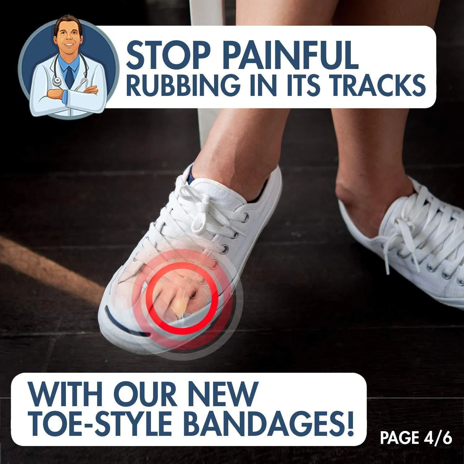 Dr. Frederick's Original Better Blister Bandages - 10 ct Toe Pack  -- for Rapid Blister Prevention & Recovery
