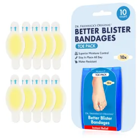 Dr. Frederick's Original Better Blister Bandages - 10 ct Toe Pack  -- for Rapid Blister Prevention & Recovery