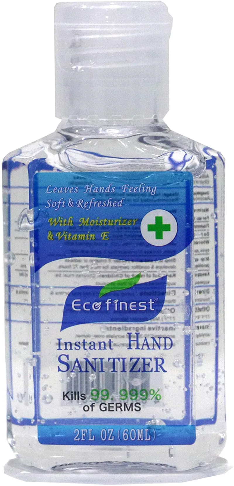 Eco Finest Hand Sanitizer Gel, 5-Pack 2 Oz Travel Size, 75% Alcohol - No Rinse, Instant Clean with No Water Needed, 2 Oz Individual Size