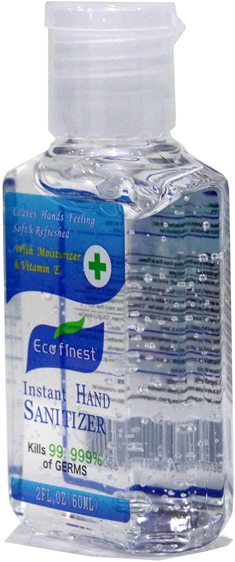 Eco Finest Hand Sanitizer Gel, 5-Pack 2 Oz Travel Size, 75% Alcohol - No Rinse, Instant Clean with No Water Needed, 2 Oz Individual Size
