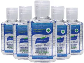 Eco Finest Hand Sanitizer Gel, 5-Pack 2 Oz Travel Size, 75% Alcohol - No Rinse, Instant Clean with No Water Needed, 2 Oz Individual Size