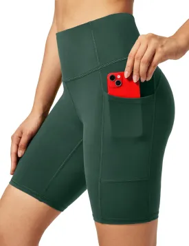 Ewedoos Biker Shorts Women Tummy Control Workout Shorts with 3 Pockets High Waisted Compression Gym Running Yoga Shorts Women
