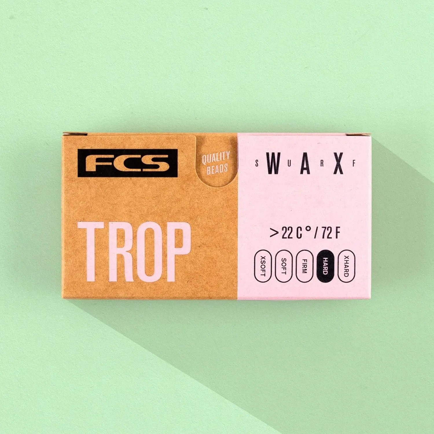 FCS Surf Wax Single Pack - Premium Grip Wax for Surfboards - Cool, Warm, and Tropical Water Options