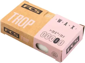 FCS Surf Wax Single Pack - Premium Grip Wax for Surfboards - Cool, Warm, and Tropical Water Options