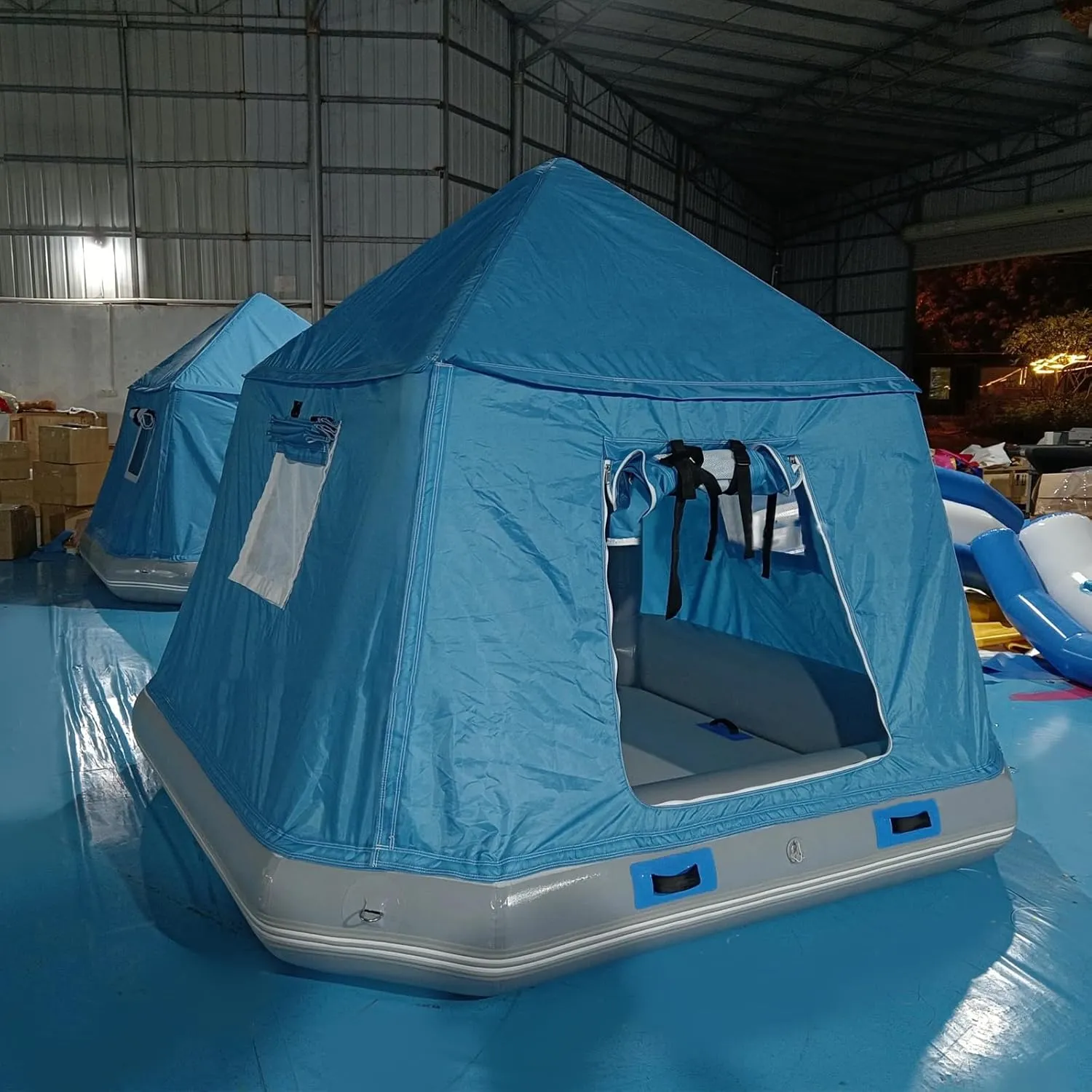Inflatable Floating Tent Family Camping Shoal Water Raft Tent Inflatable Fishing Boat