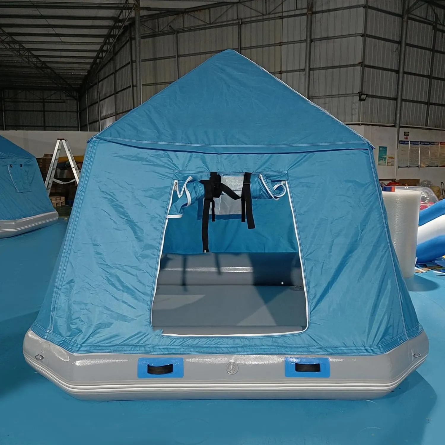 Inflatable Floating Tent Family Camping Shoal Water Raft Tent Inflatable Fishing Boat