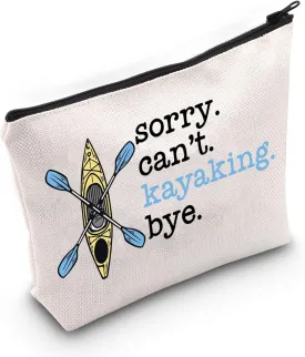 JNIAP Kayaking Makeup Bag Kayak Lovers Gifts Kayaking Gifts Sorry Can't Kayaking Bye Kayaking Zipper Pouch (Kayaking Bye)