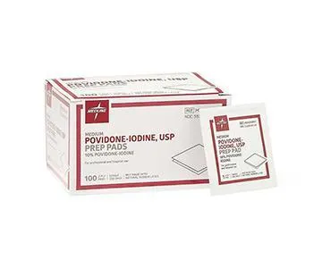 Medline Povidone-Iodine PVP Medium Prep Pads