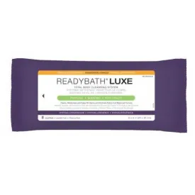 Medline ReadyBath LUXE Toatl Body Cleansing Heavyweight Washcloths: 8" x 8", Case of 24 Packs, 8 Wipes per Pack White