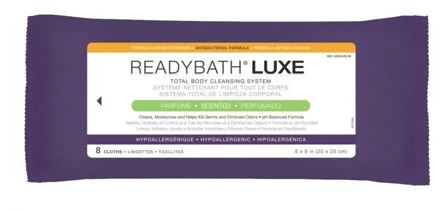 Medline ReadyBath LUXE Total Body Cleansing Heavyweight Washcloths: Scented, 8 Count