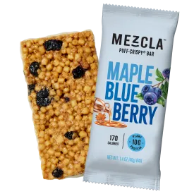 Mezcla Maple Blueberry Bars - 12 bars x 1.4 oz case
