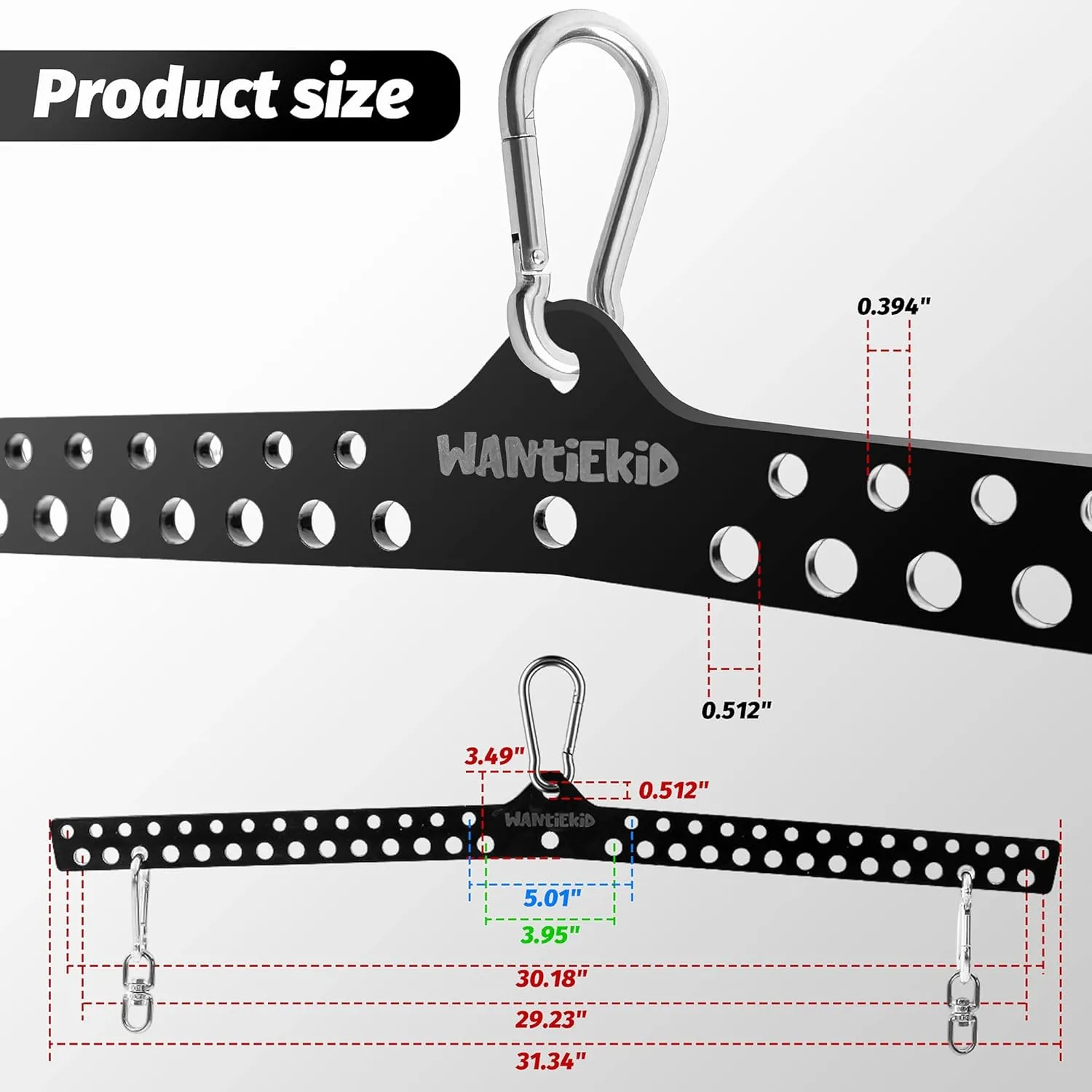 Multi-Grip LAT Pull Down Bar Hardened Powder-Coated Finish, 360 Rotating Stainless Steel Adapter, Neutral & Wide Grip Spreader Bar for Pulley System Gym & Cable Machines