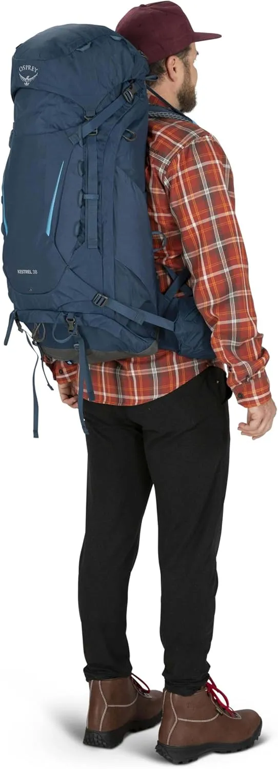 Osprey Kestrel 38L Men's Backpacking Backpack, Black, L/XL