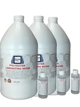 Polymer World- Polyester Resin 3 Gallon Kit with MEKP for Boats, Cars, Surfboard, RV, Pools,Canoes, Jetskis, Watercrafts (1, 3 Gallons)