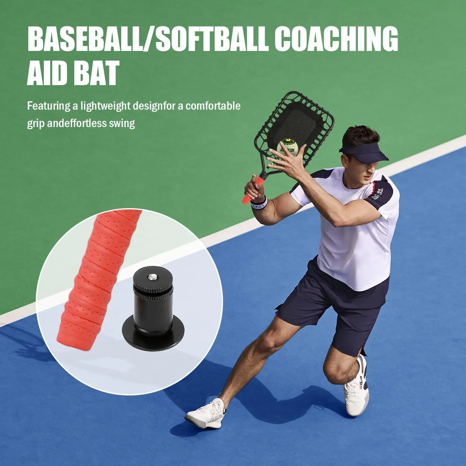 Pro Training Fungo Racket for Baseball & Softball - Lightweight Coach's Tool for Pop Flies, Grounders & Line Drives with Ergonomic Grip | Fielding Practice Equipment for Adult Teams
