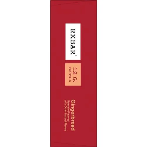 RXBAR Protein Bars, Protein Snack, Snack Bars, Gingerbread, 22oz Box (12 Bars)