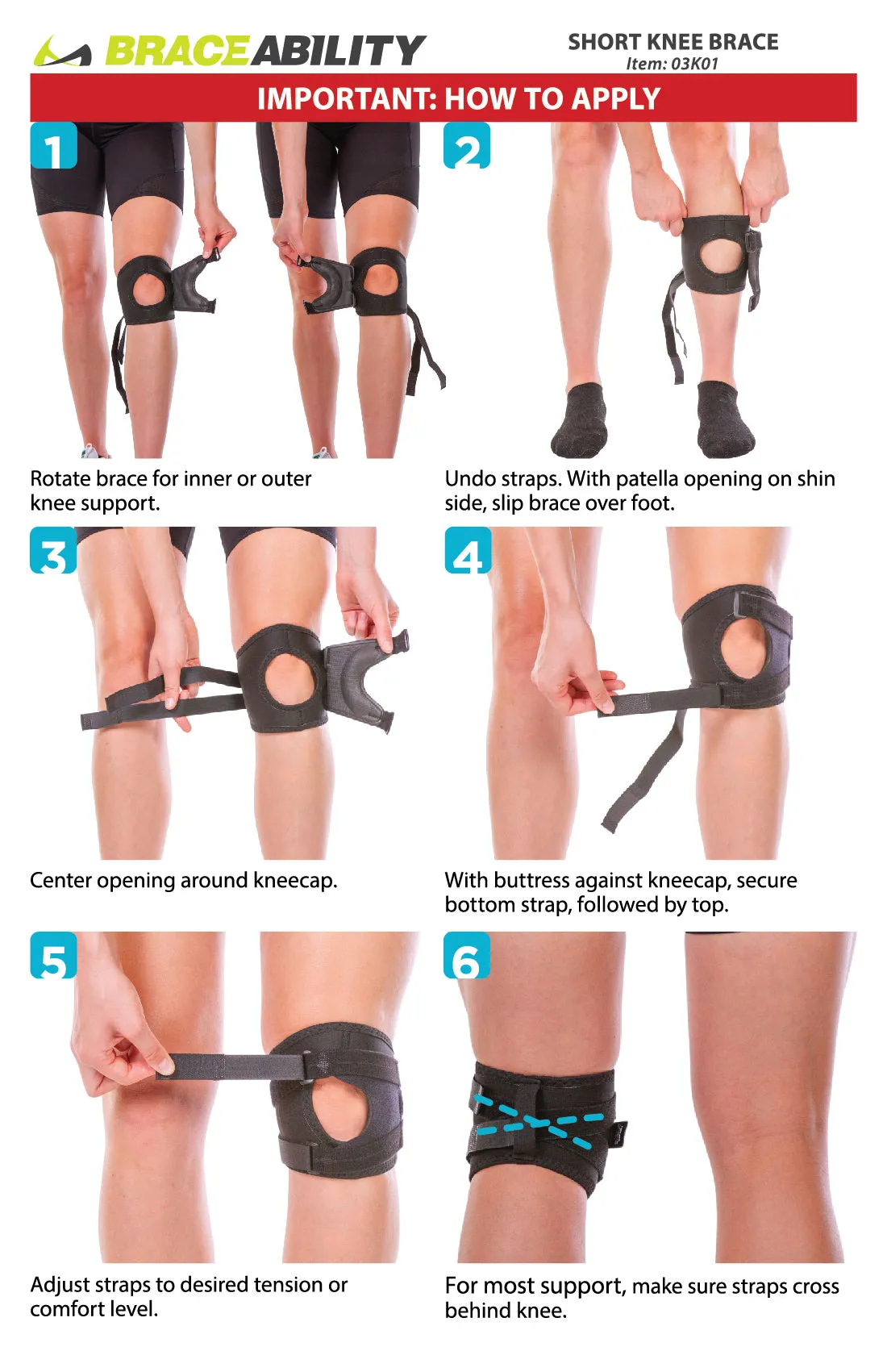 Short & Lightweight Patella Tracking Brace for Runner's Kneecap Pain, Dislocation & Subluxation