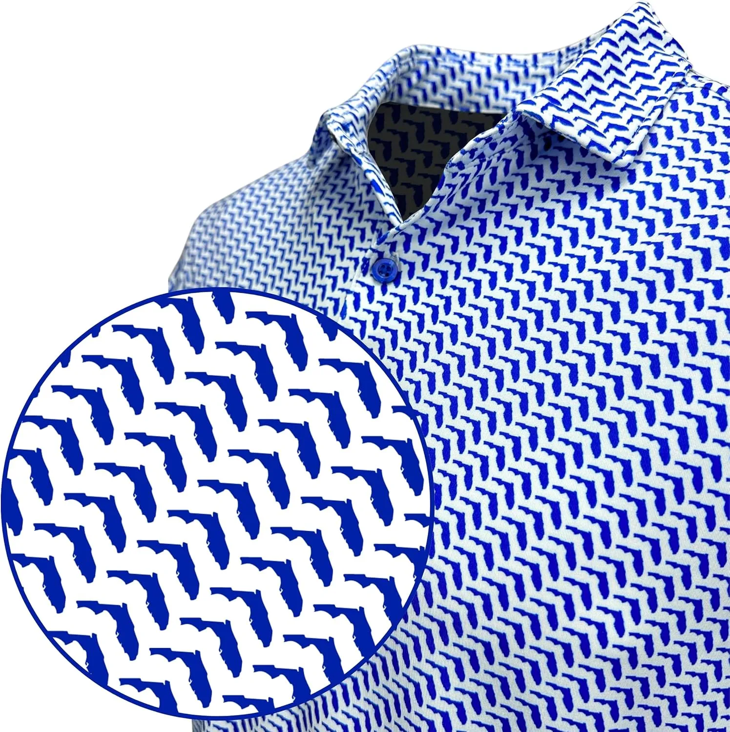 State Print Golf Shirt for Men ??Mens University Polo Moisture Wicking Dry Fit Performance Short Sleeve Regular Fit