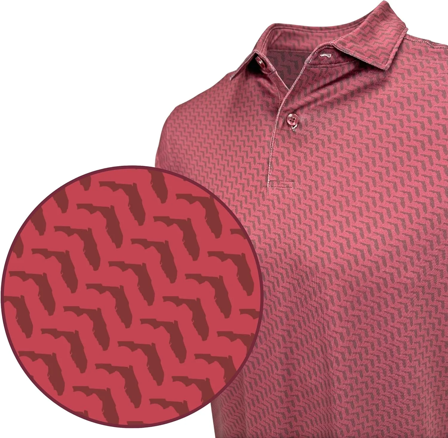 State Print Golf Shirt for Men ??Mens University Polo Moisture Wicking Dry Fit Performance Short Sleeve Regular Fit