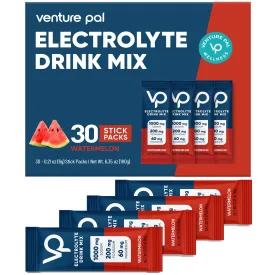 Venture Pal High Sodium Sugar Free Electrolytes Powder Packet -  Watermelon Salt - 30 Stick