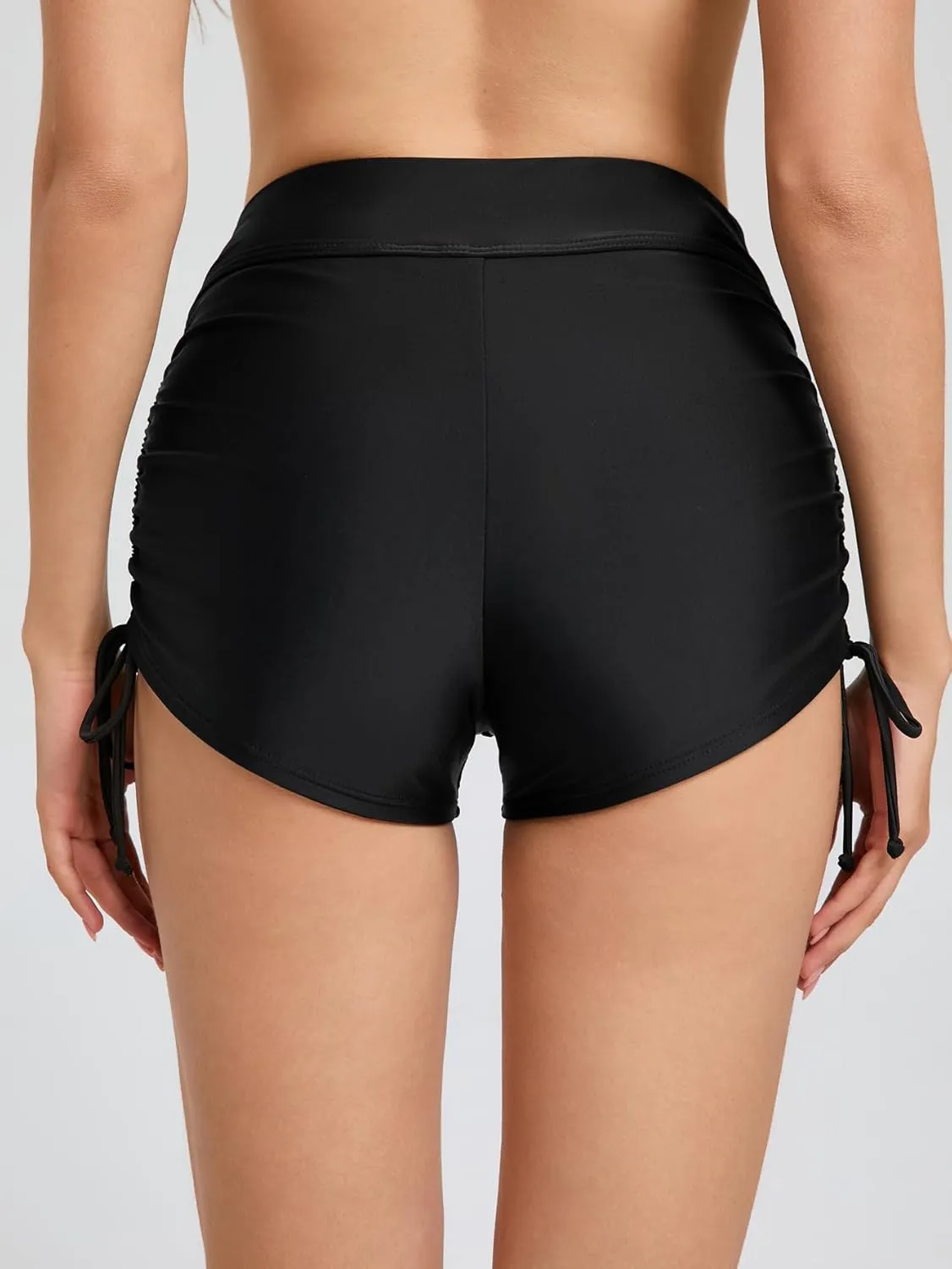Womens Swim Shorts High Waisted Tie Board Shorts Bathing Suit Bottoms Tummy Control Swimsuit with Liner