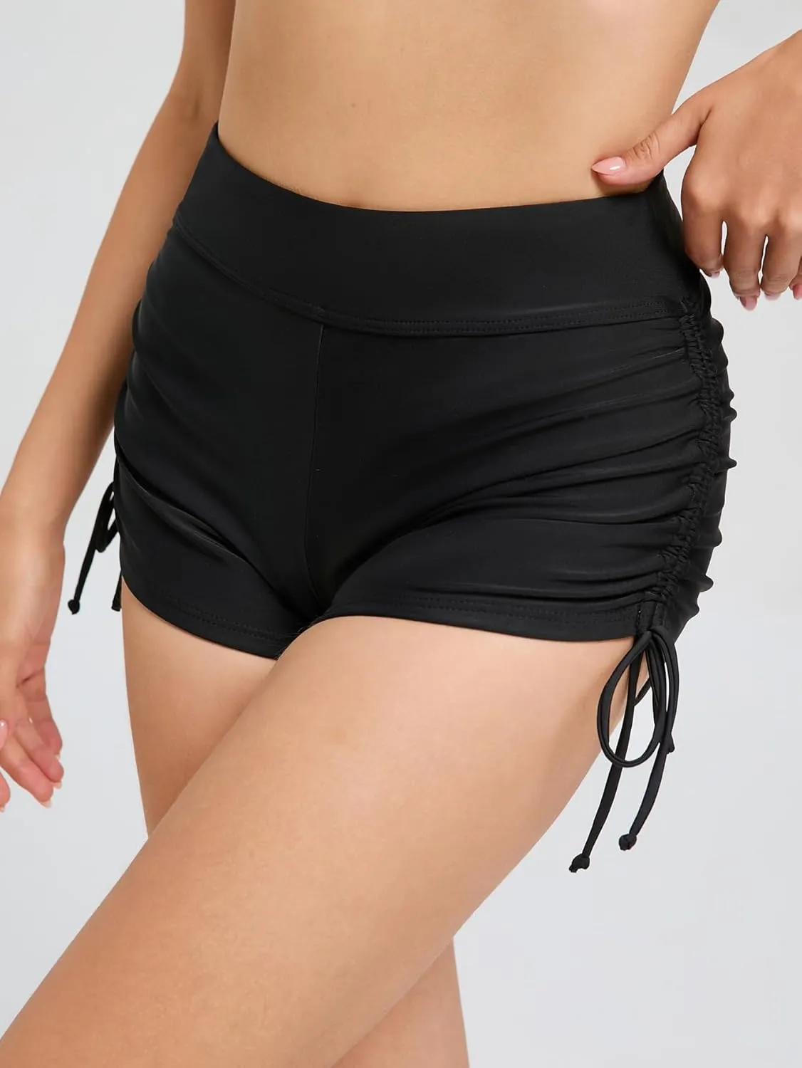 Womens Swim Shorts High Waisted Tie Board Shorts Bathing Suit Bottoms Tummy Control Swimsuit with Liner