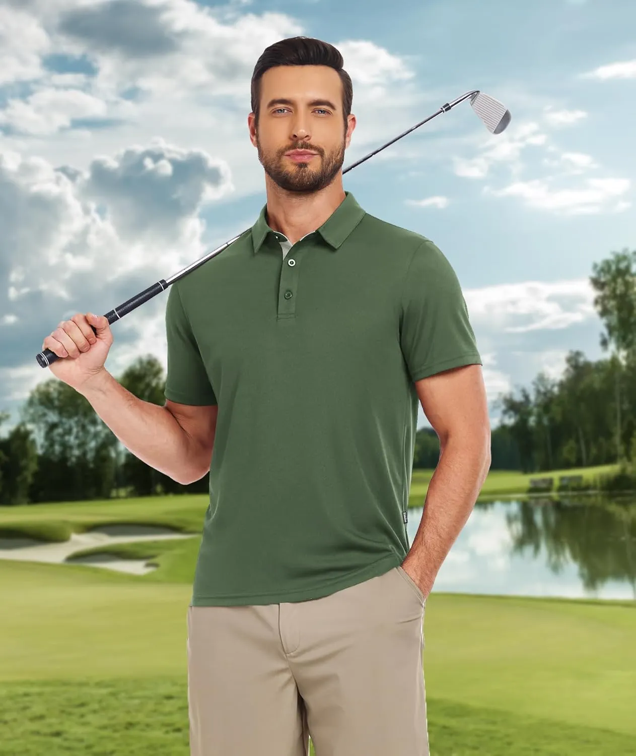 ZITY 3 Pack Polo Shirts for Men Short Sleeve Moisture Wicking T Shirt Business Casual Mens Golf Shirts Collared T-Shirts