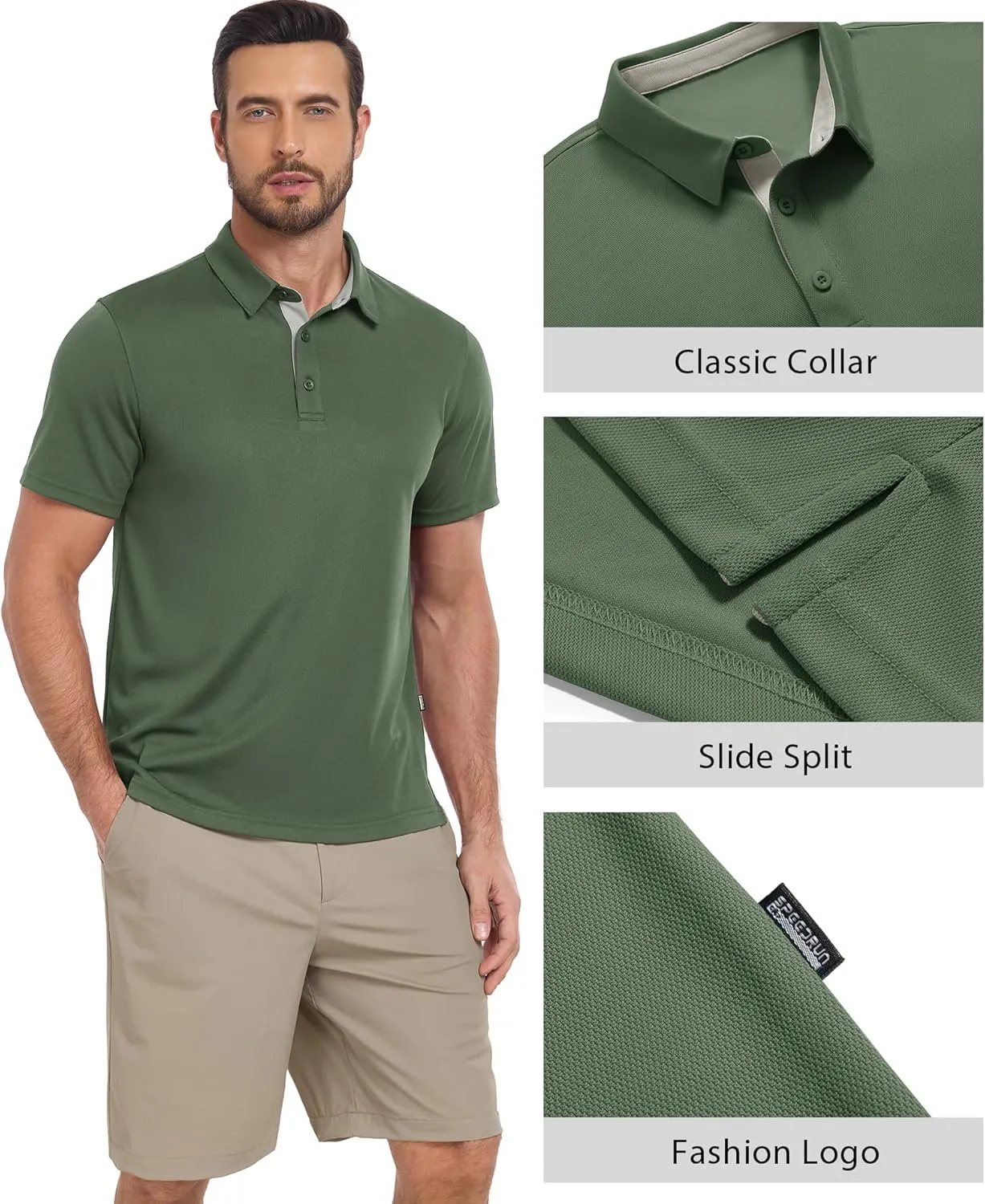 ZITY 3 Pack Polo Shirts for Men Short Sleeve Moisture Wicking T Shirt Business Casual Mens Golf Shirts Collared T-Shirts